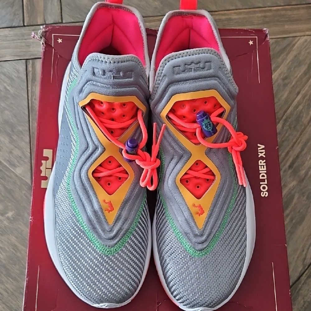 LeBron Soldier XIV Sneakers - Gray and Orange